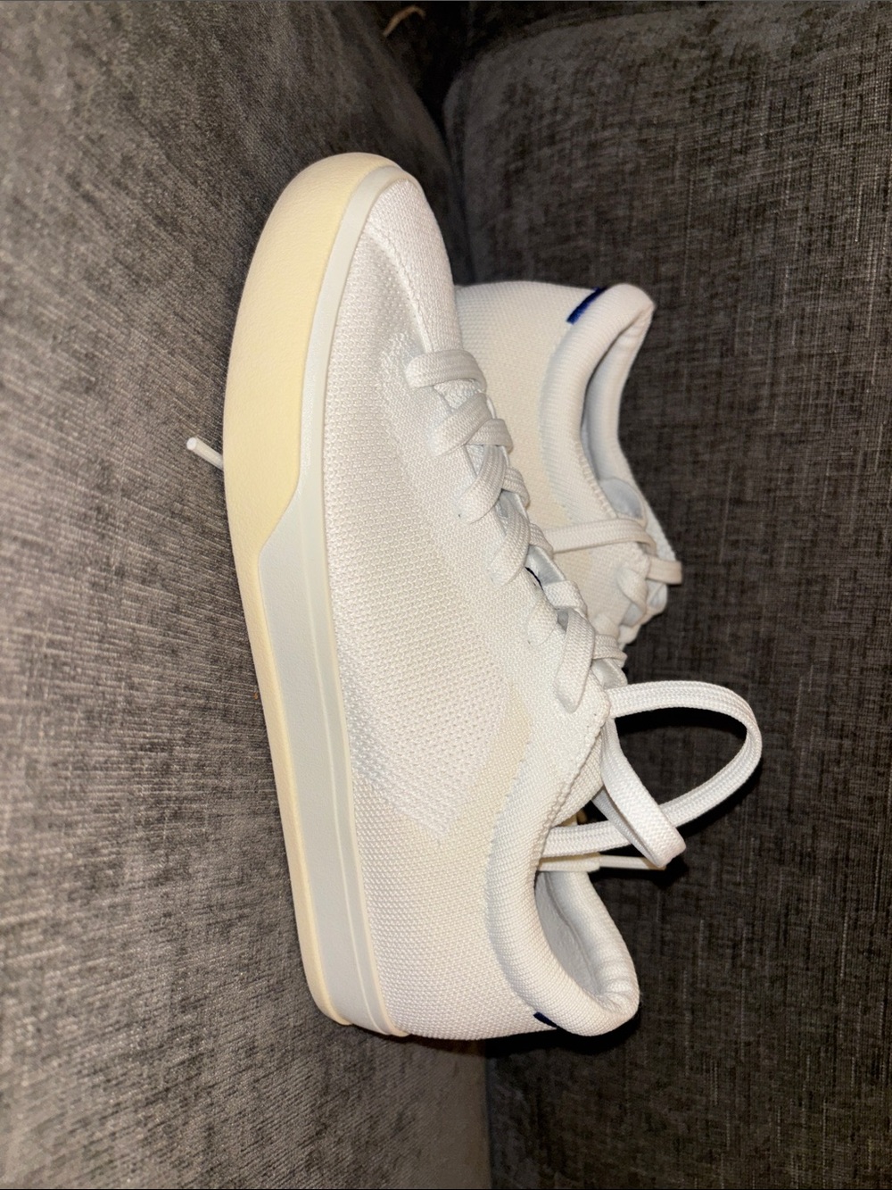 Rothy's White Knit Low-Top Sneakers with Cream Soles - Picture 3 of 4